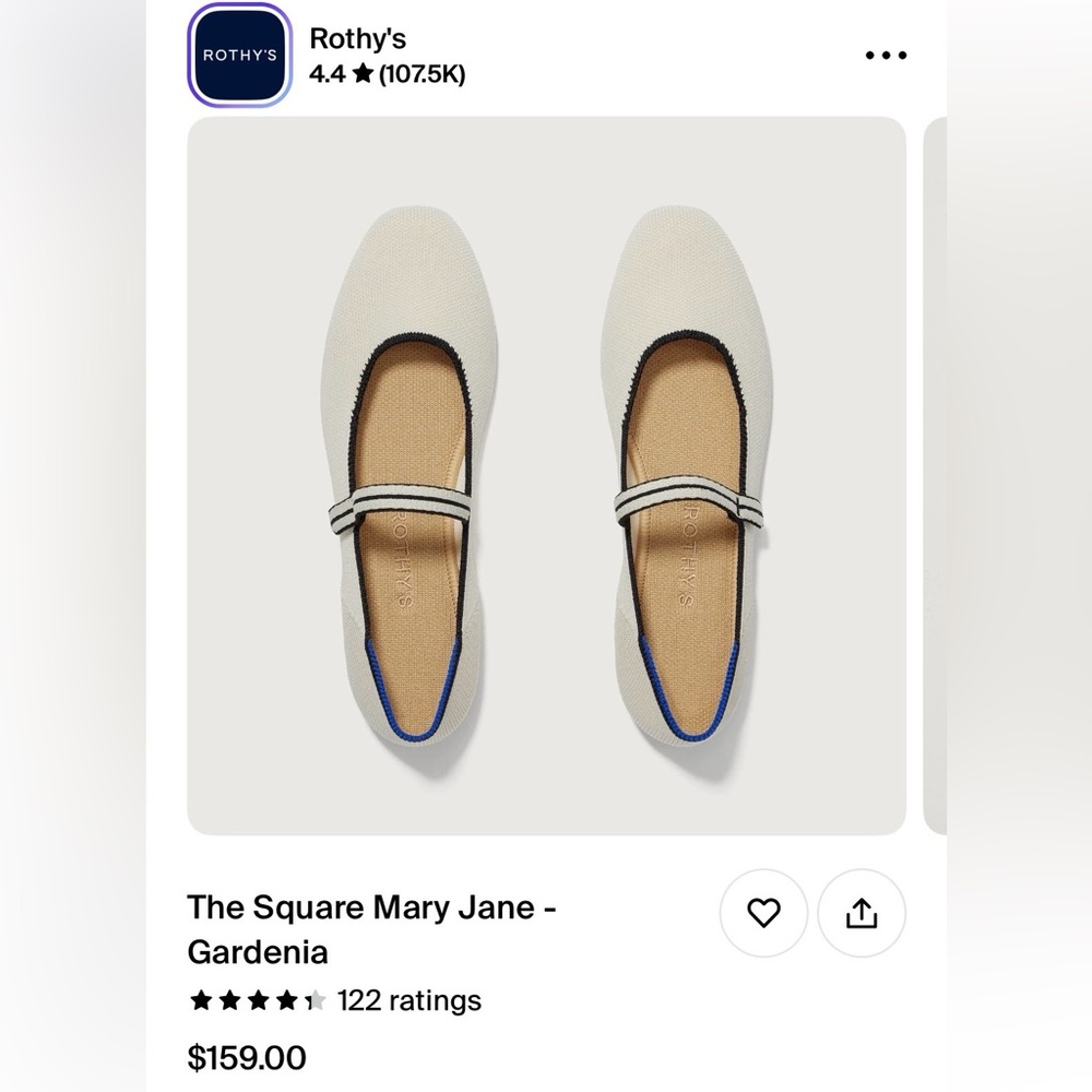 Rothy’s the square Mary Jane Gardenia